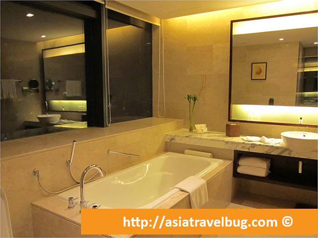 The Huge Bathroom in Our Executive Room at Renaissance Shanghai Zhongshan Park Hotel