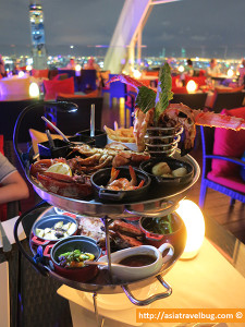 Surf and Turf Seafood and Meat Rack with Maine Lobster, Angus Beef, Lamb, Prawns, Shrimps, US Scallops, Etc. (5,500++ Baht good for sharing) | Red Sky Bangkok