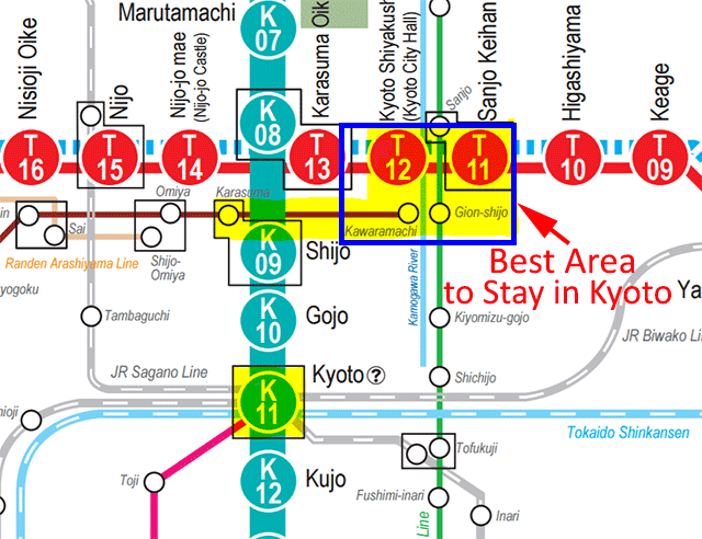 Downtown Kyoto Map 